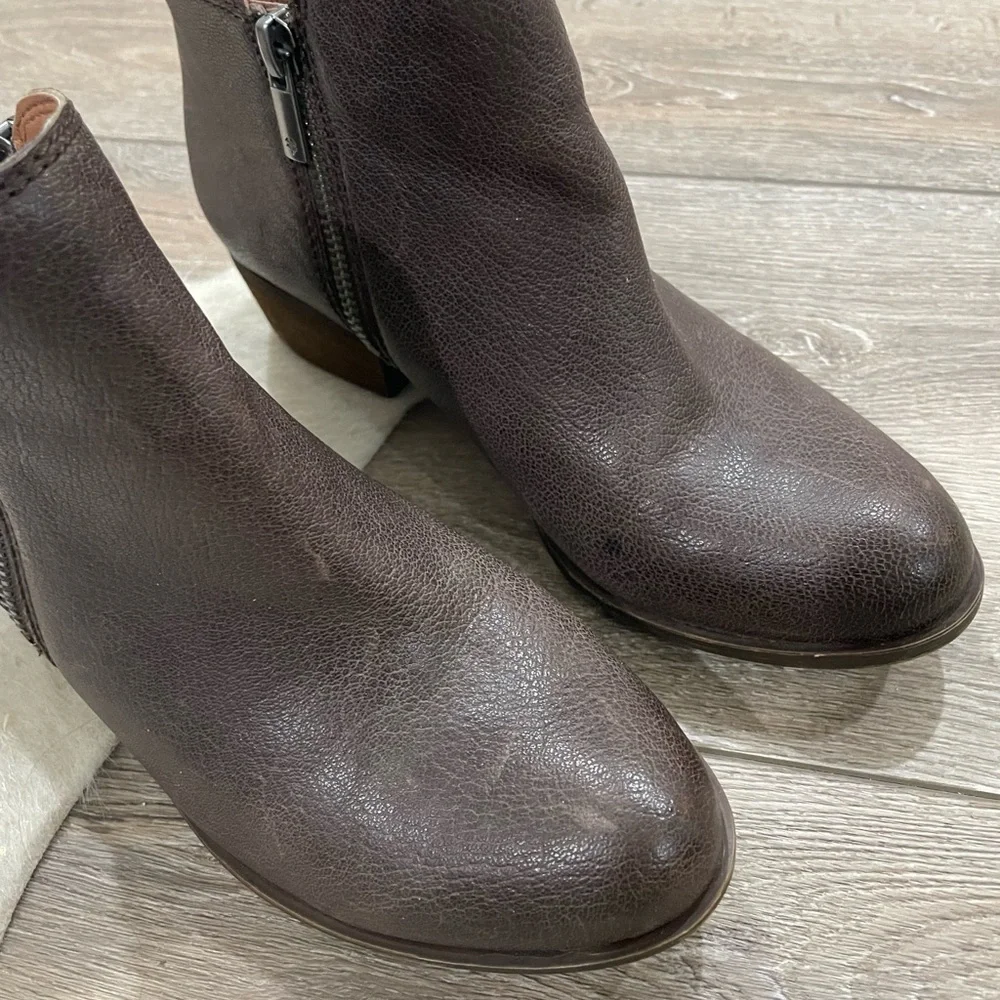 Lucky Brand chocolate brown Basel leather booties - Picture 2 of 5